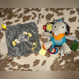 Skip Hop Elephant Lovey & Activity Plush Rattle Toy Set